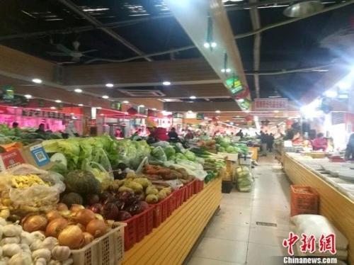 資料圖：圖為北京一家菜市場內景。 謝藝觀 攝