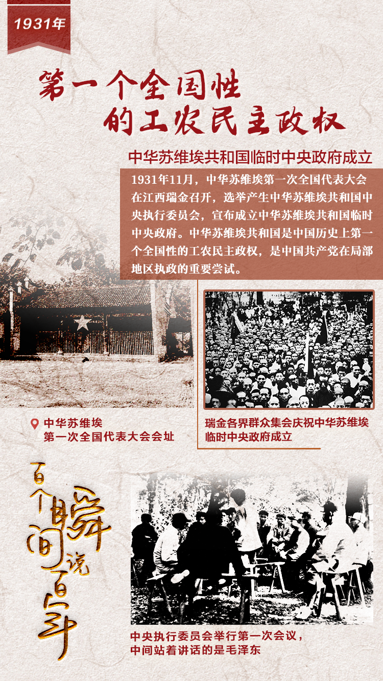 1931，第一個(gè)全國(guó)性的工農(nóng)民主政權(quán)