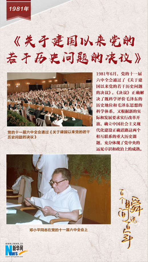 1981，《關(guān)于建國(guó)以來黨的若干歷史問題的決議》